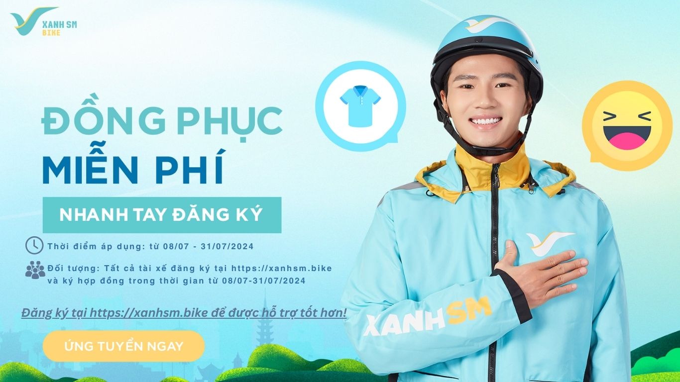 xanhsmbike miễn phí đồng phục tháng 7